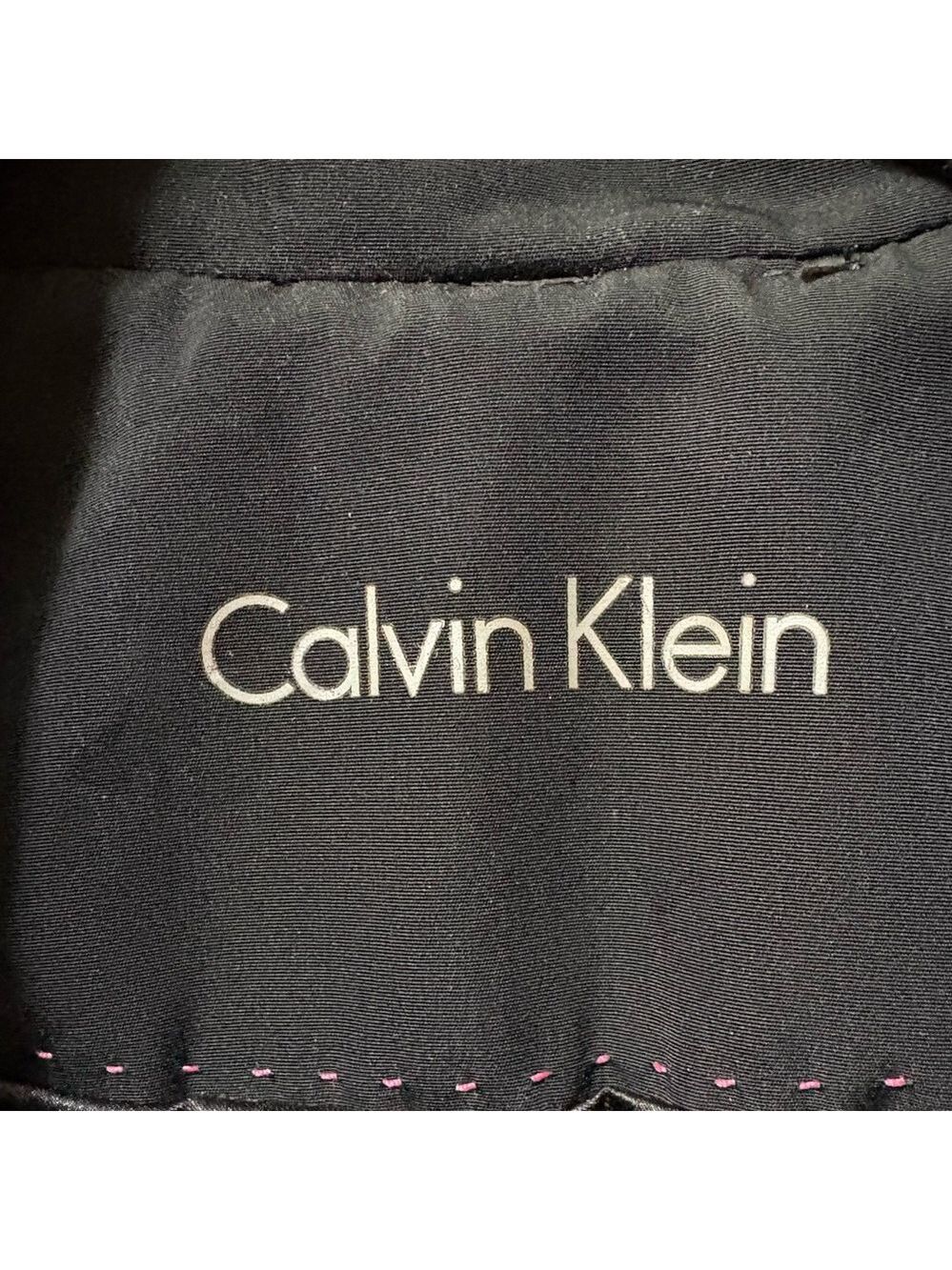 Calvin Klein-Classy black trench coat. Size small. Silver details/Hood. Like new - Picture 6 of 16